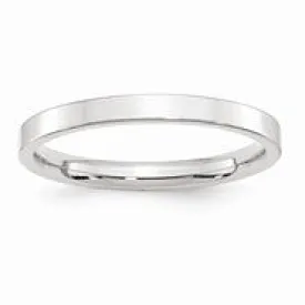 10k White Gold 2.5mm Standard Flat Comfort Fit Wedding Band Ring