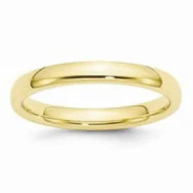 10k Yellow Gold 3mm Standard Comfort Fit Wedding Band Ring