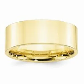 10k Yellow Gold 8mm Standard Flat Comfort Fit Wedding Band Ring