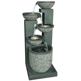 5 Bowl Textured Granite Water Feature