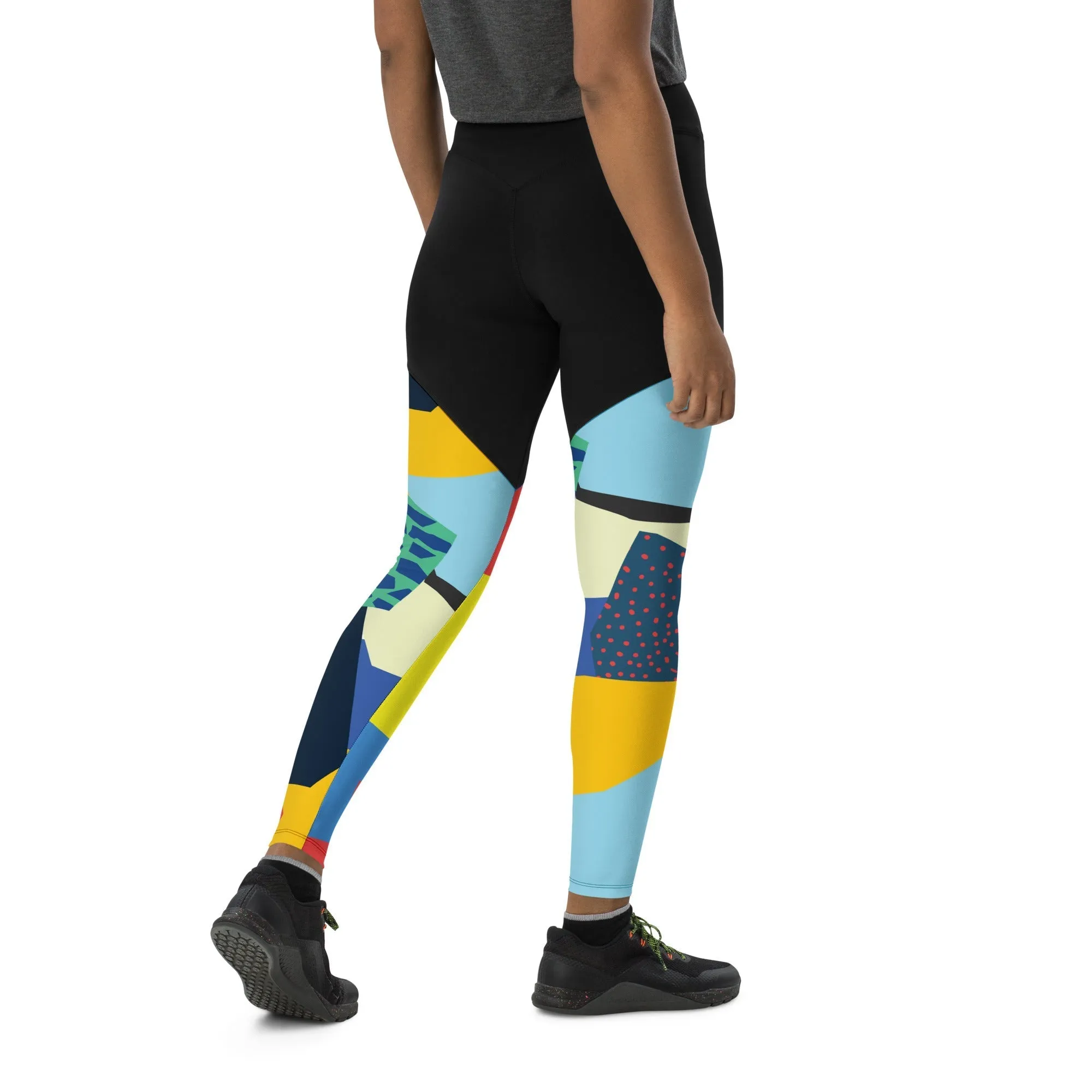 90s Color Block Compression Leggings