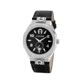 Aigner Ferrara Men's Watch Silver Case with Black Dial