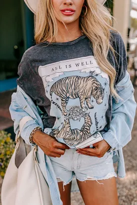 All Is Well Oversized Vintage Wash Graphic Tee