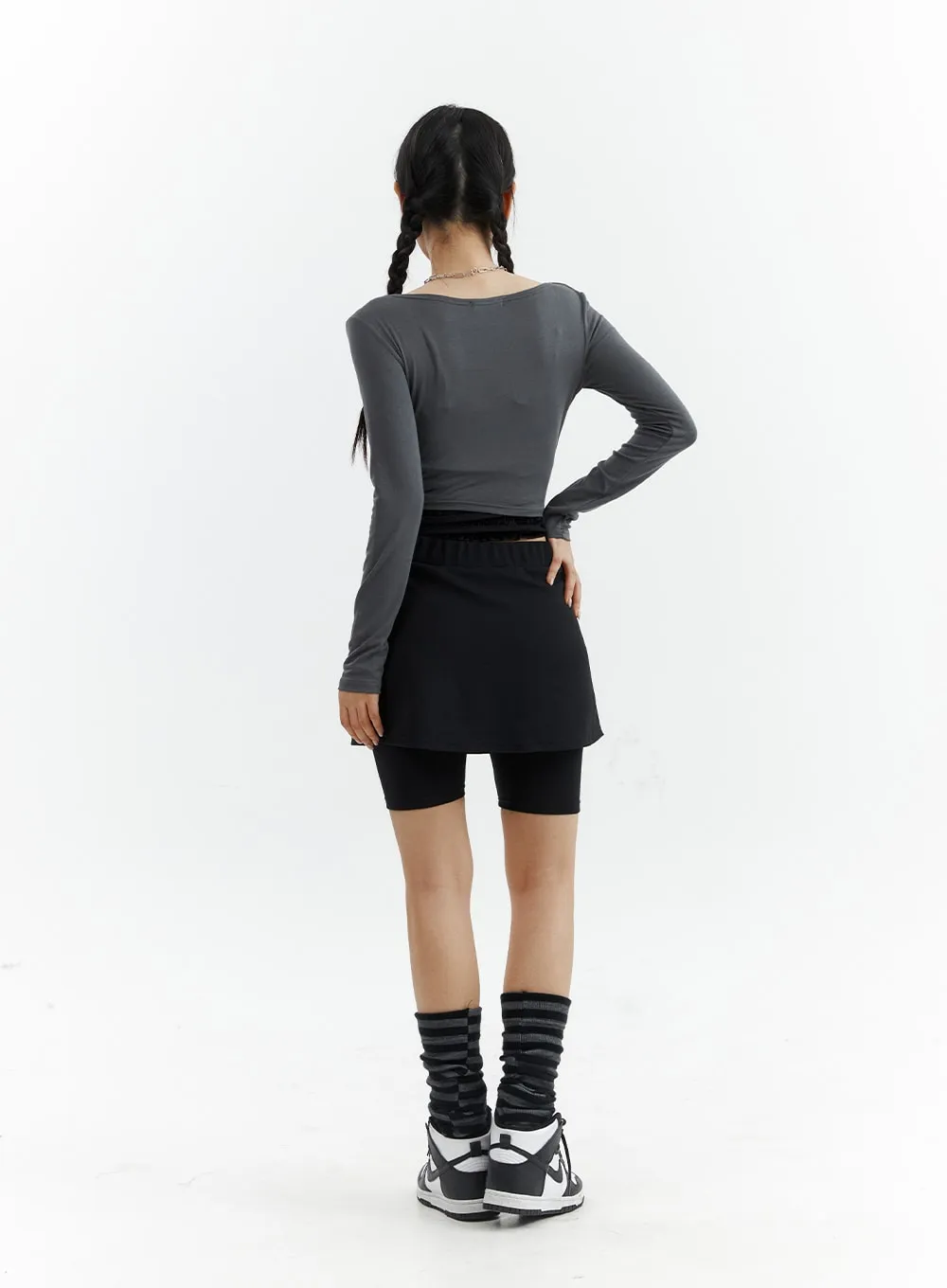 Basic Layered Leggings Shorts CJ424