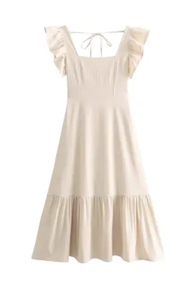 'Cindy' Sleeveless Textured Tiered Dress