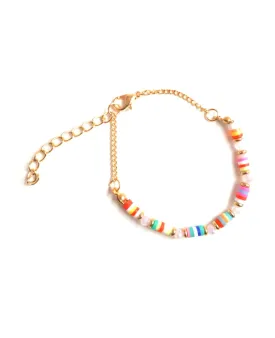 Colorful Flat Beads Bracelet