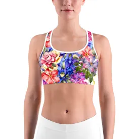 Colorful Floral Sports bra