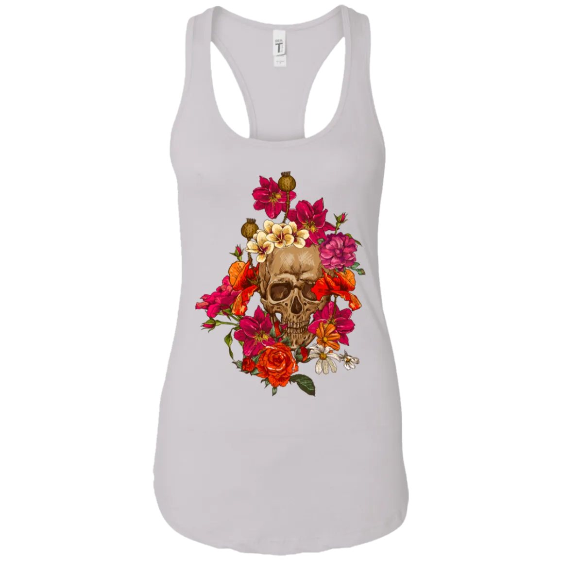 Colorful Flower Skull Tank Top