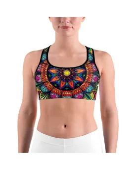 Colorful Mandala Sports bra