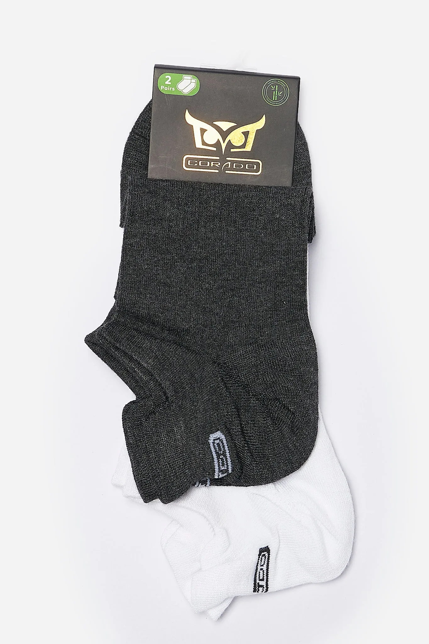 CORADO MEN'S BAMBOO ANKLE SOCKS 2PAIRS