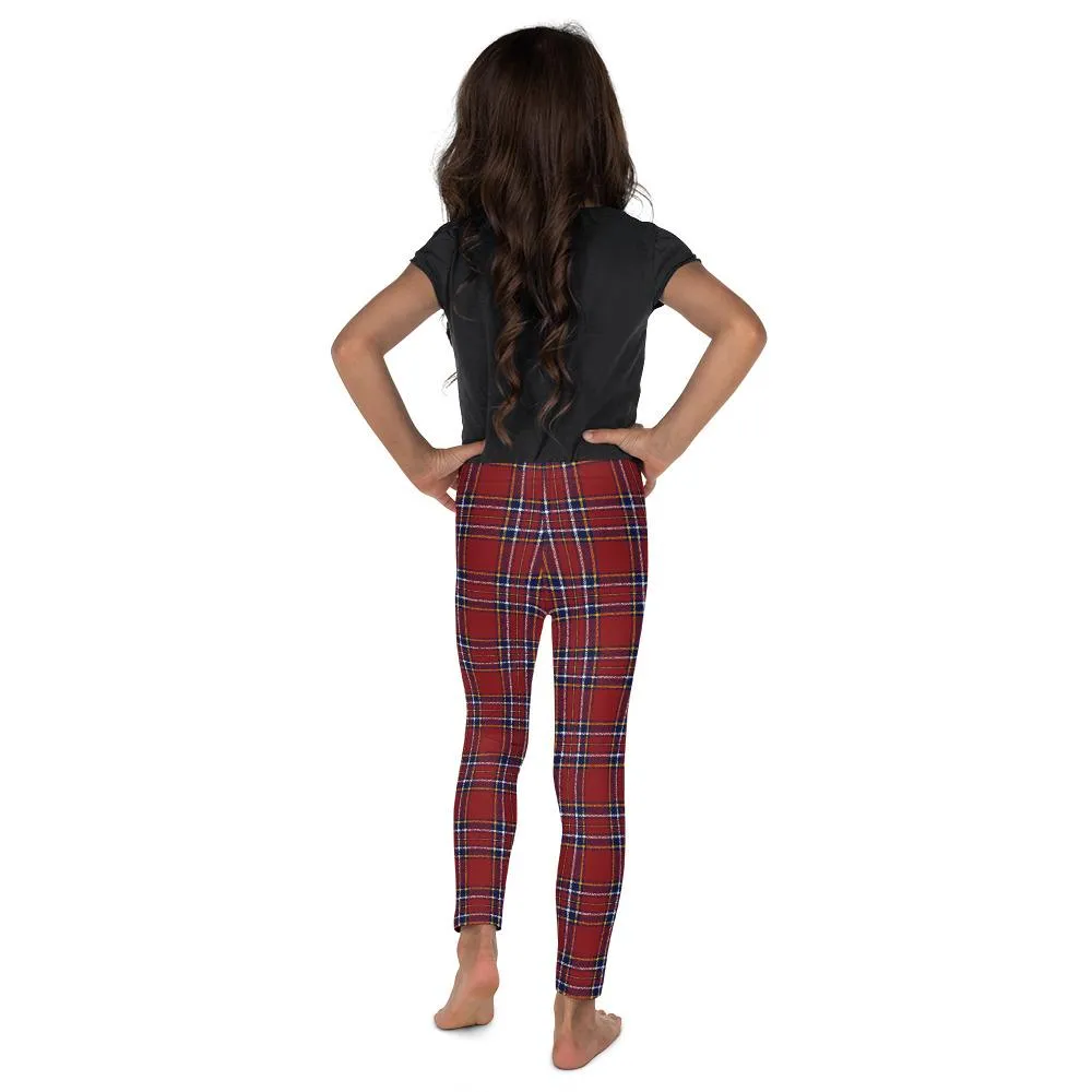 Deep Red Tartan Kid's Leggings