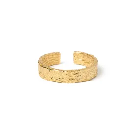 Eros Gold Textured Ring - Medium