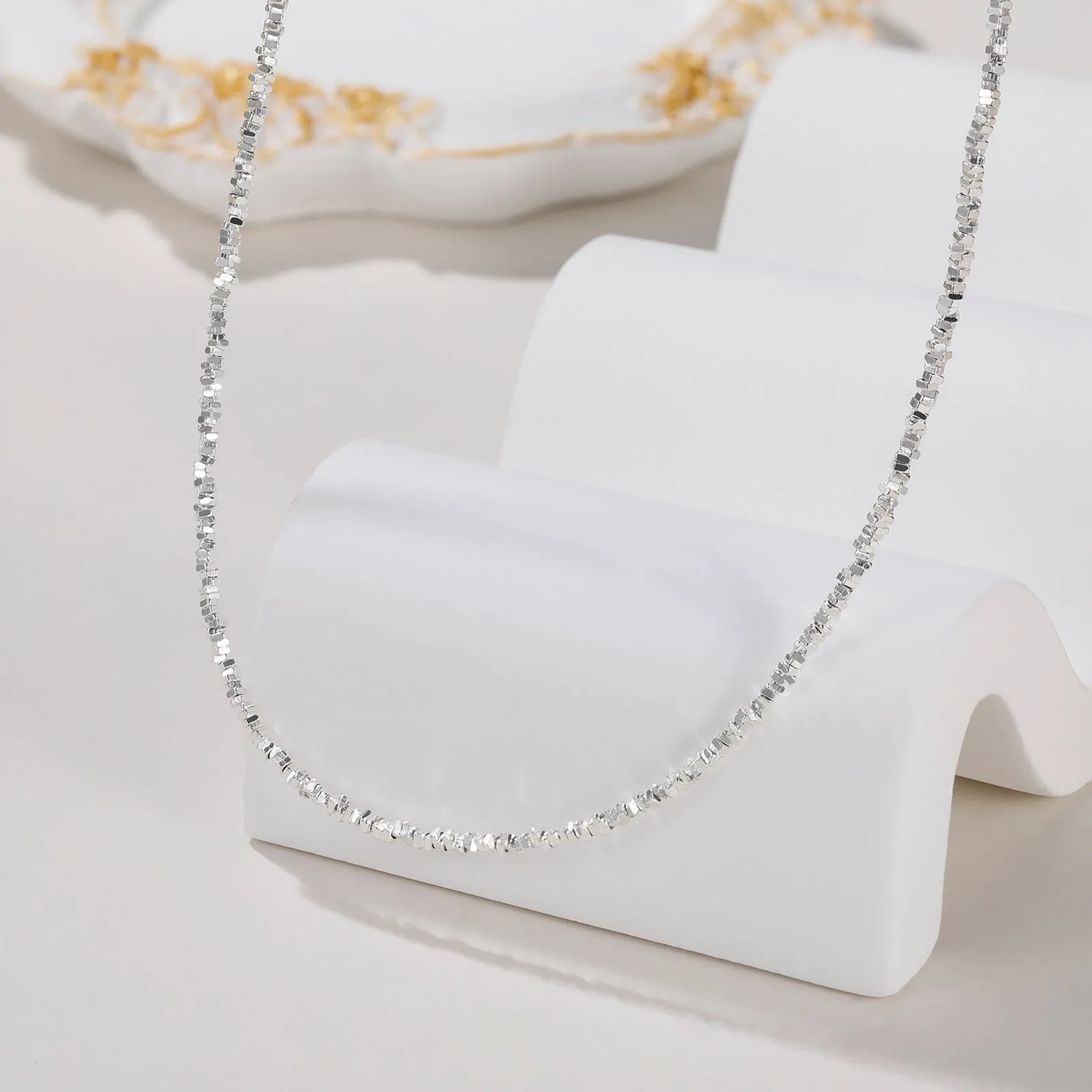 Irregular Silver Nugget Necklace