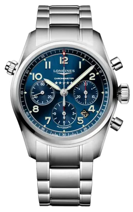 Longines Spirit Automatic Chronometer Chronograph Stainless Steel Blue Dial Date Mens Watch L3.820.4.93.6