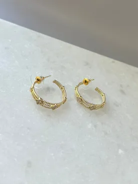 Matty Textured Hoops-Gold