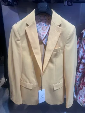 MEN'S TWO BUTTON SLIM FIT BLAZER  STYLE SUMMER BLAZER IN LEMON YELLOW