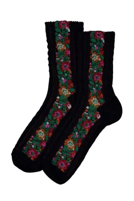 Midnight Garden Socks Black