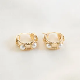 Pearl Textured Hoops