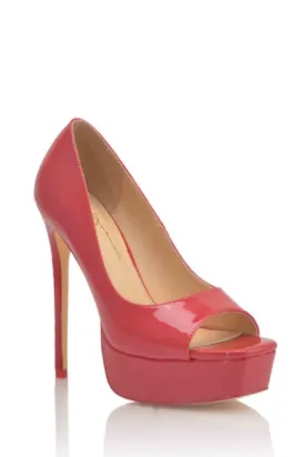 Peep Square Toe Platform Heel Shoe