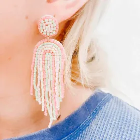 Rainbow Arch Fringe Beaded Earrings