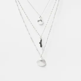 Shell Necklace Combo in Sterling Silver