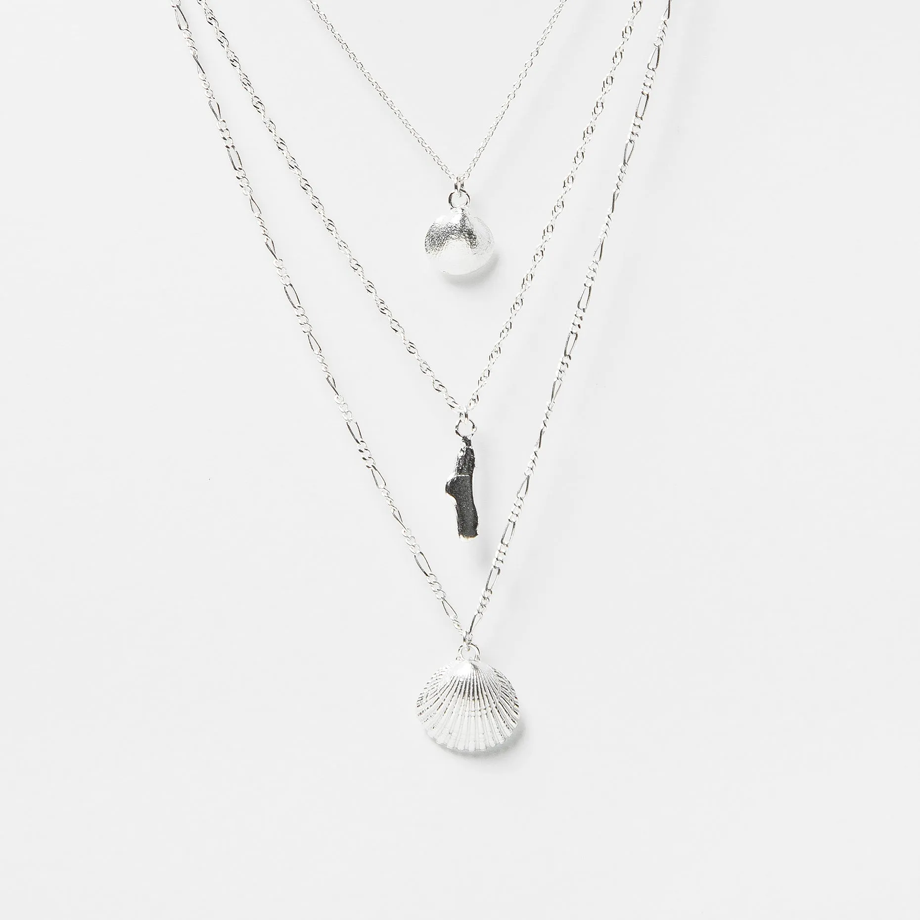 Shell Necklace Combo in Sterling Silver